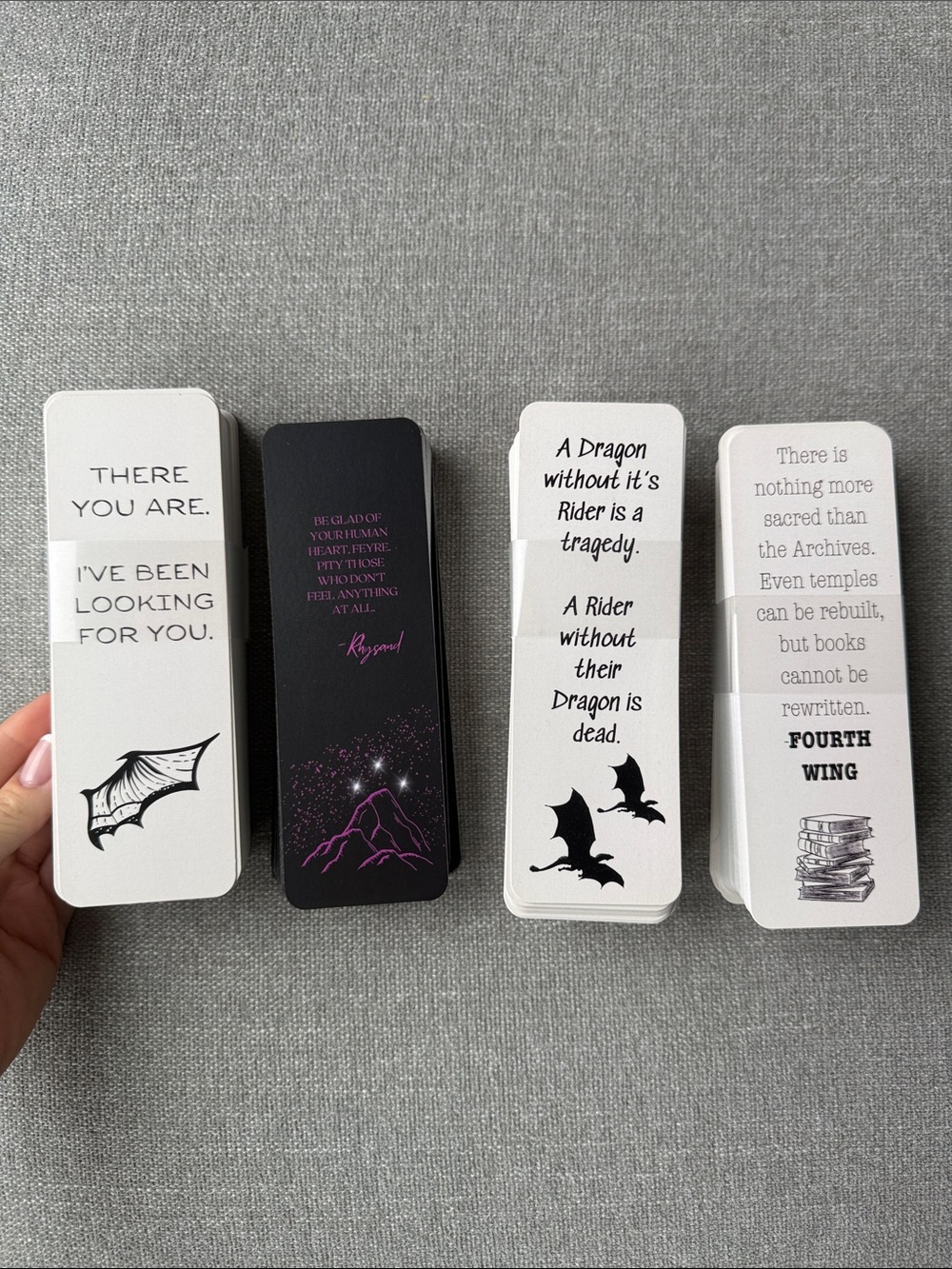 ACOTAR + Fourth Wing Bookmark Set / BookTok Merch - set of 4